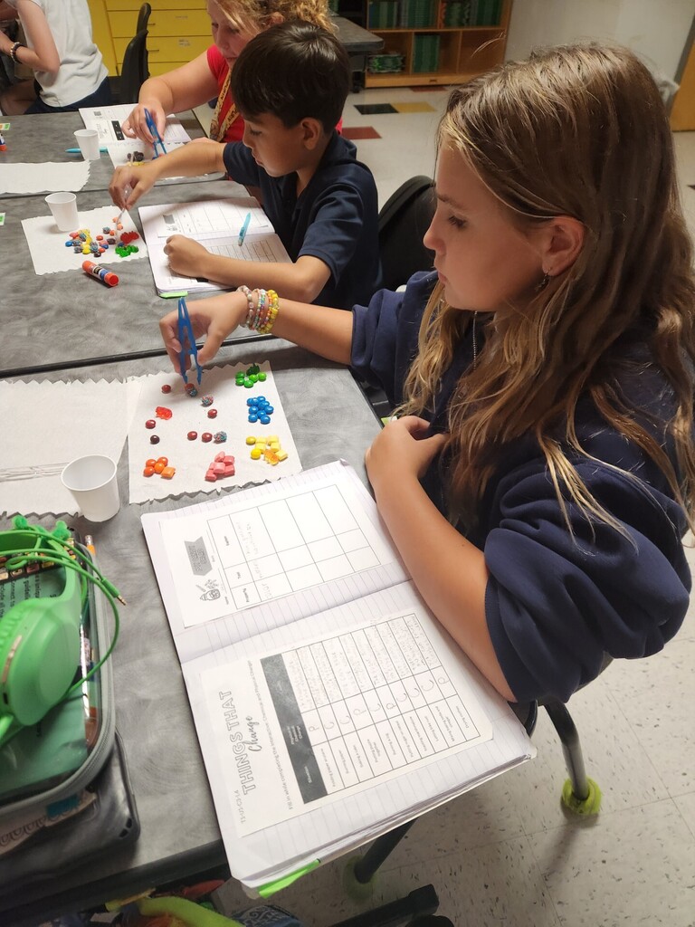 Kids experimenting about matter