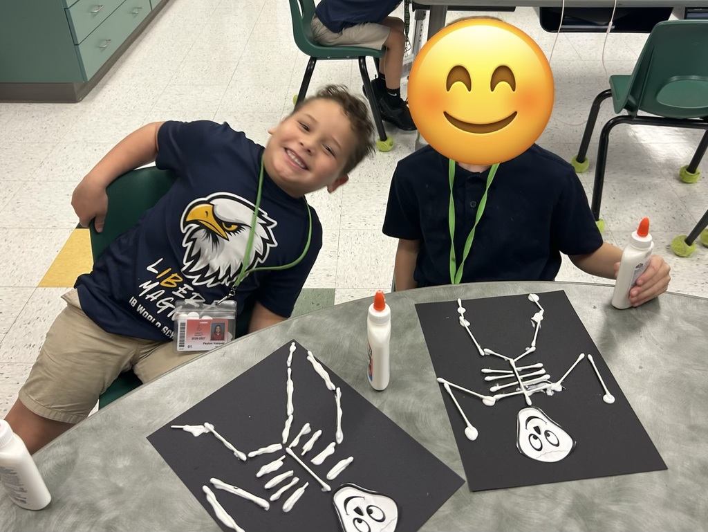 students working on skeleton project