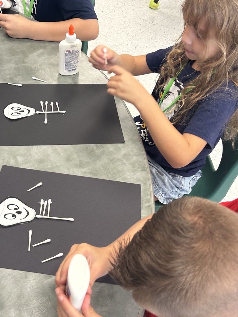 students working on skeleton project