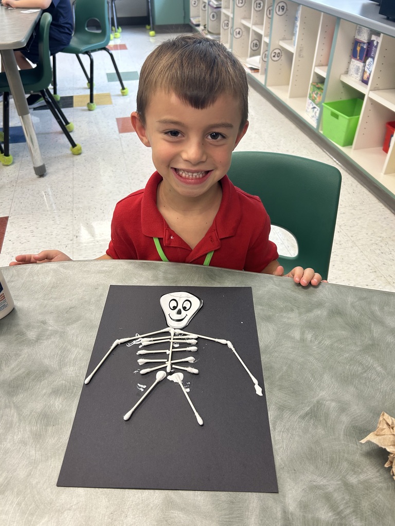 students working on skeleton project