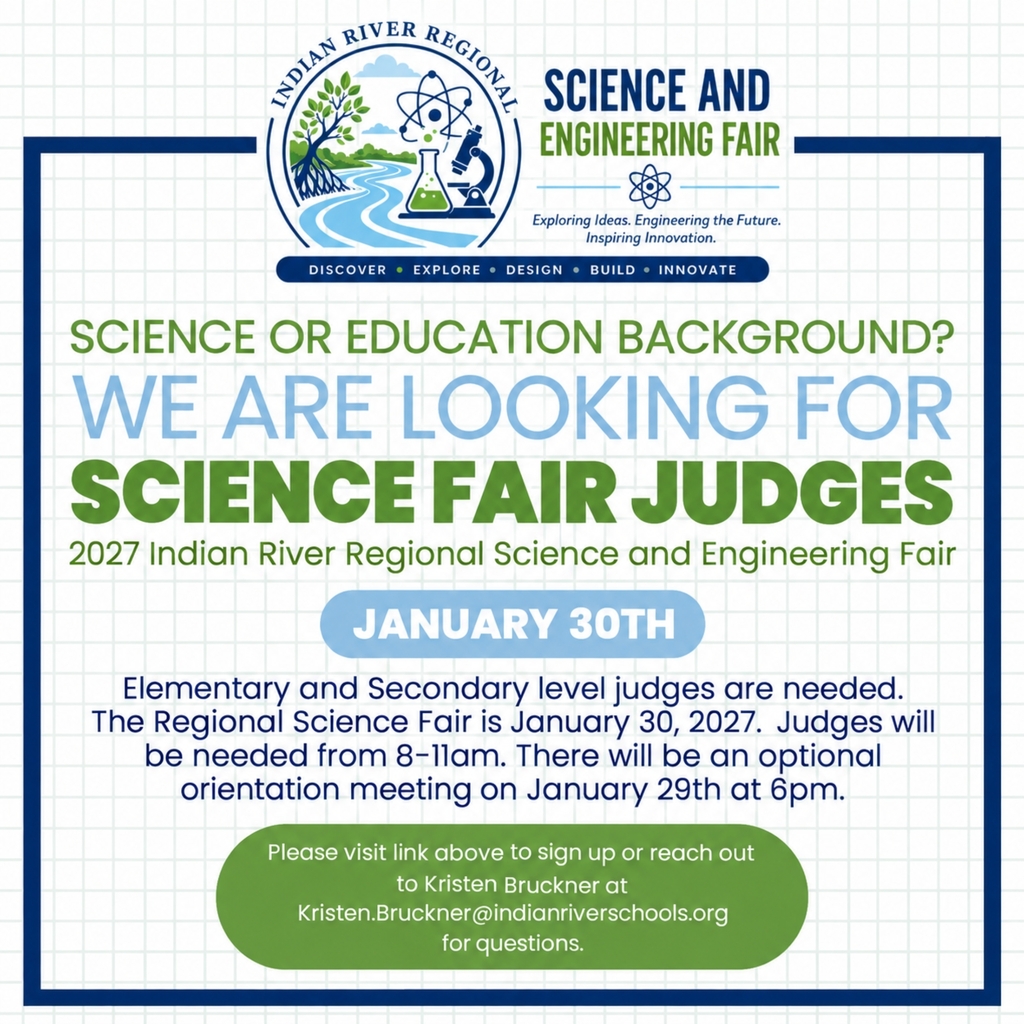 looking for science fair judges for Jan 30, 2027