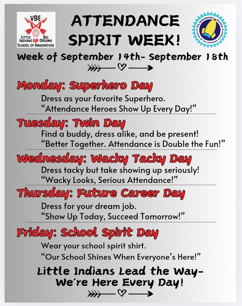 Attendance Spirit Week flyer