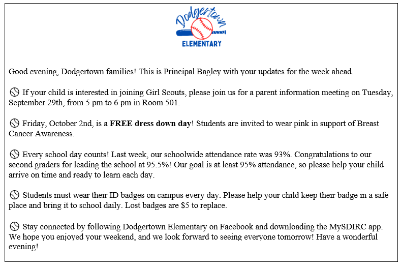 Weekly Updates..