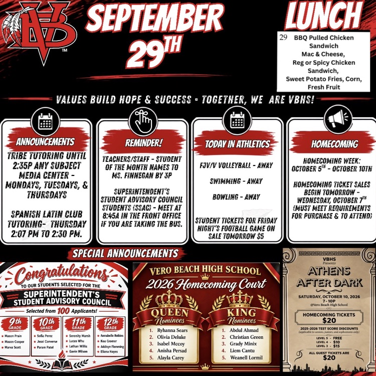 Announcements 9/29
