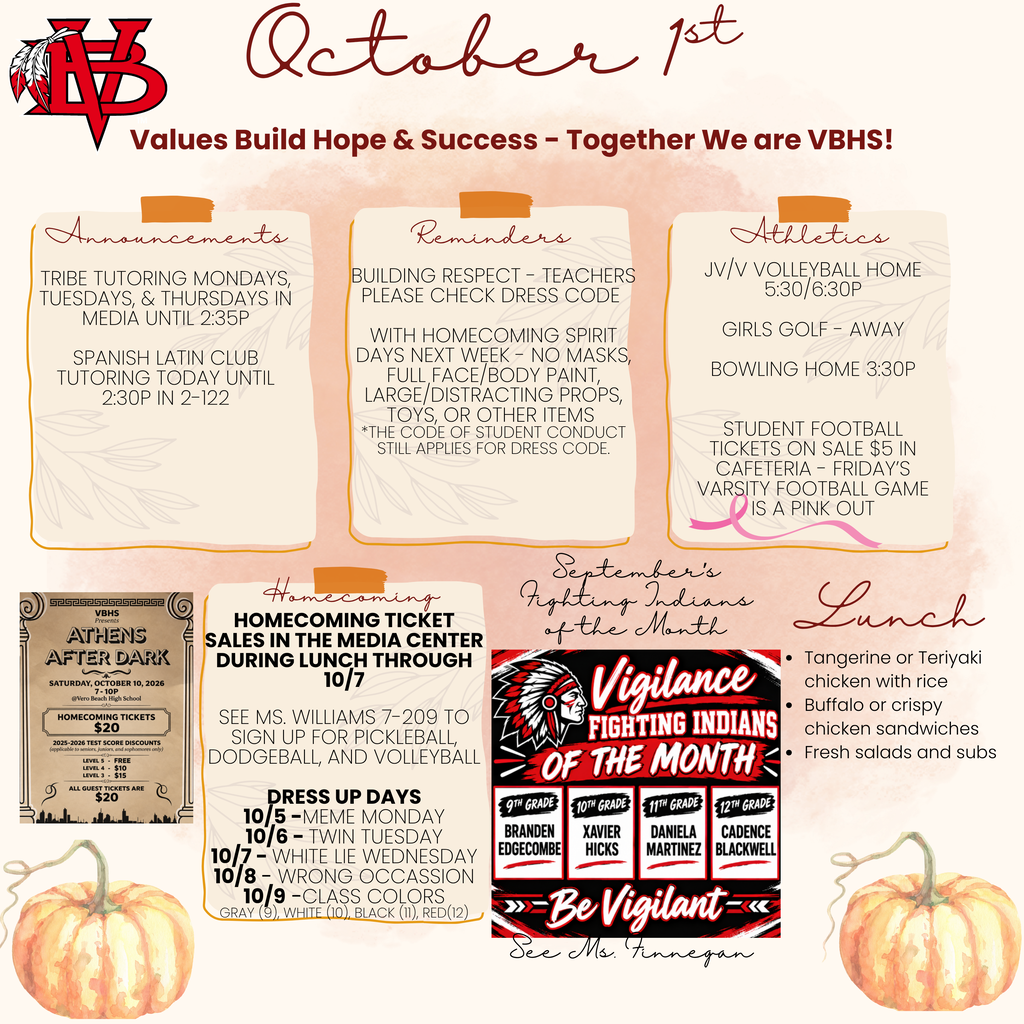 10/1 Announcements