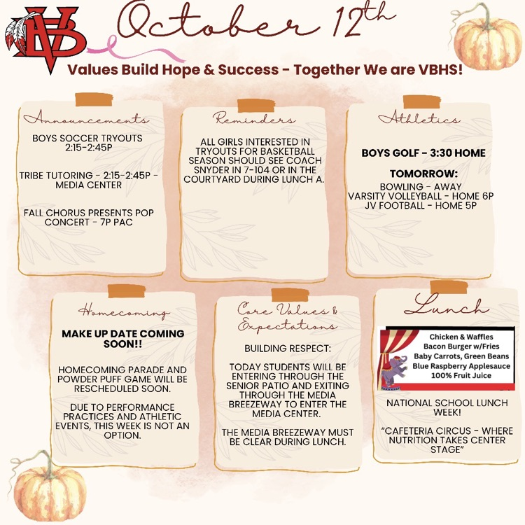 Announcements 10/12