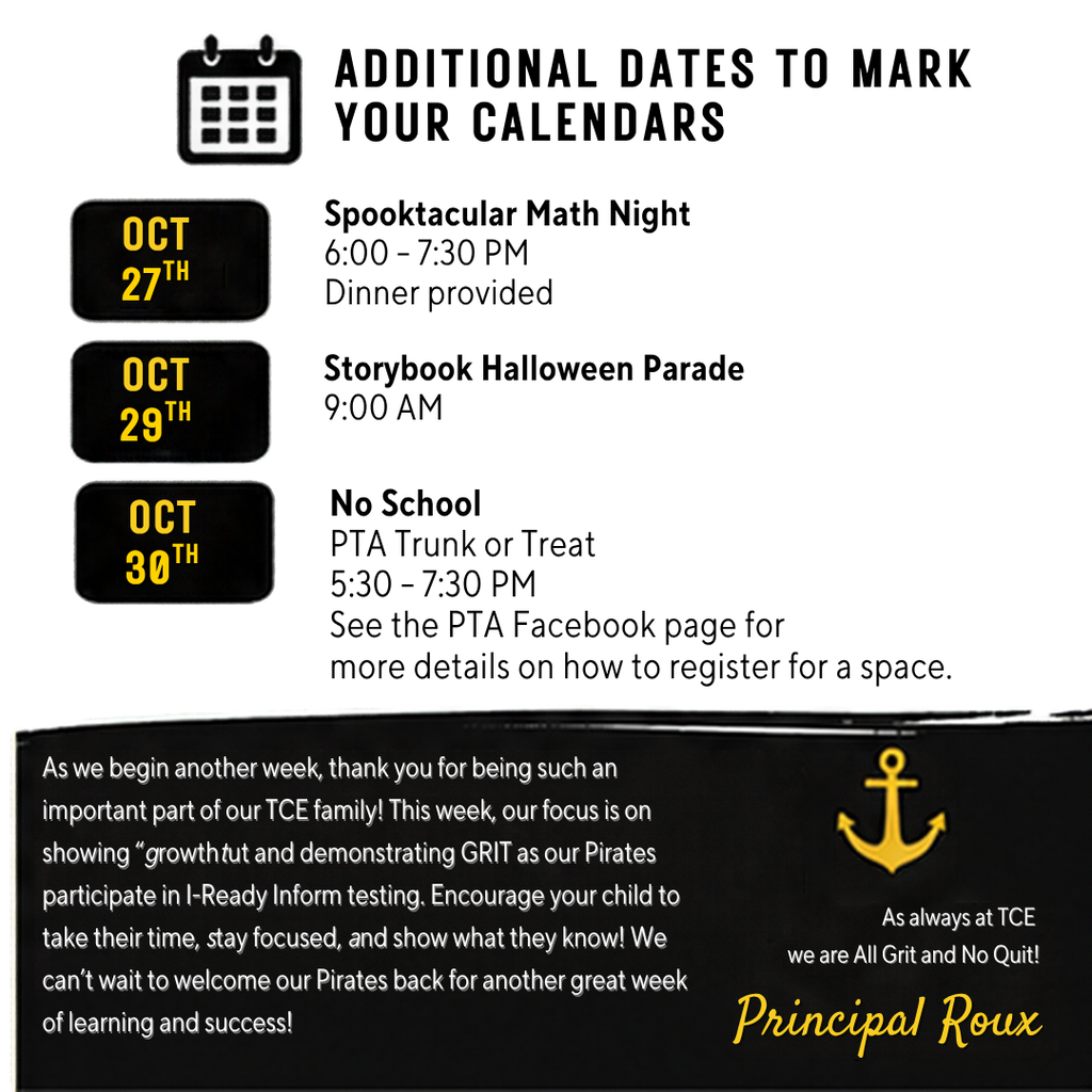 Upcoming Dates and Closing Message