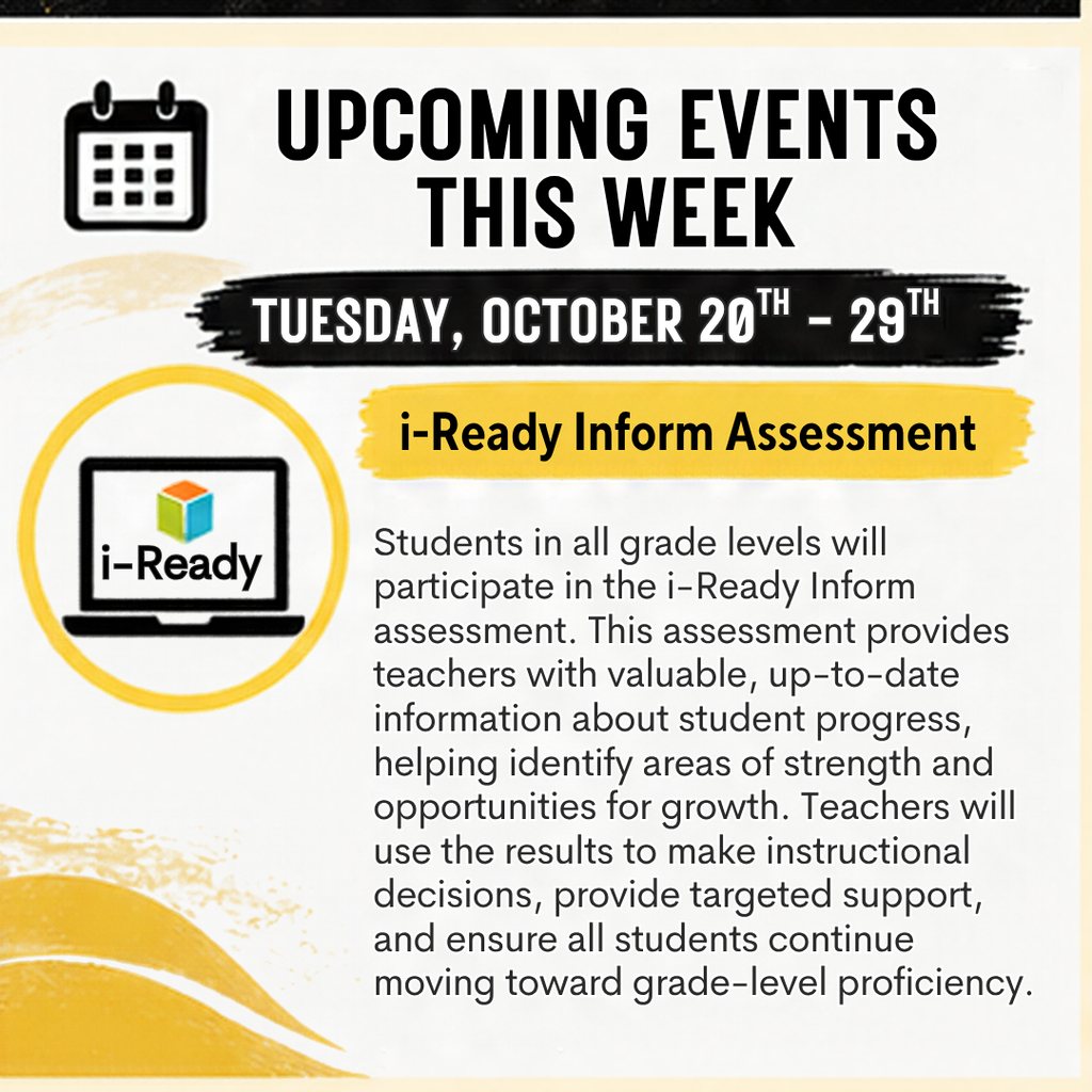 iReady Diagnostic Inform Testing is starting this week for K-5 students