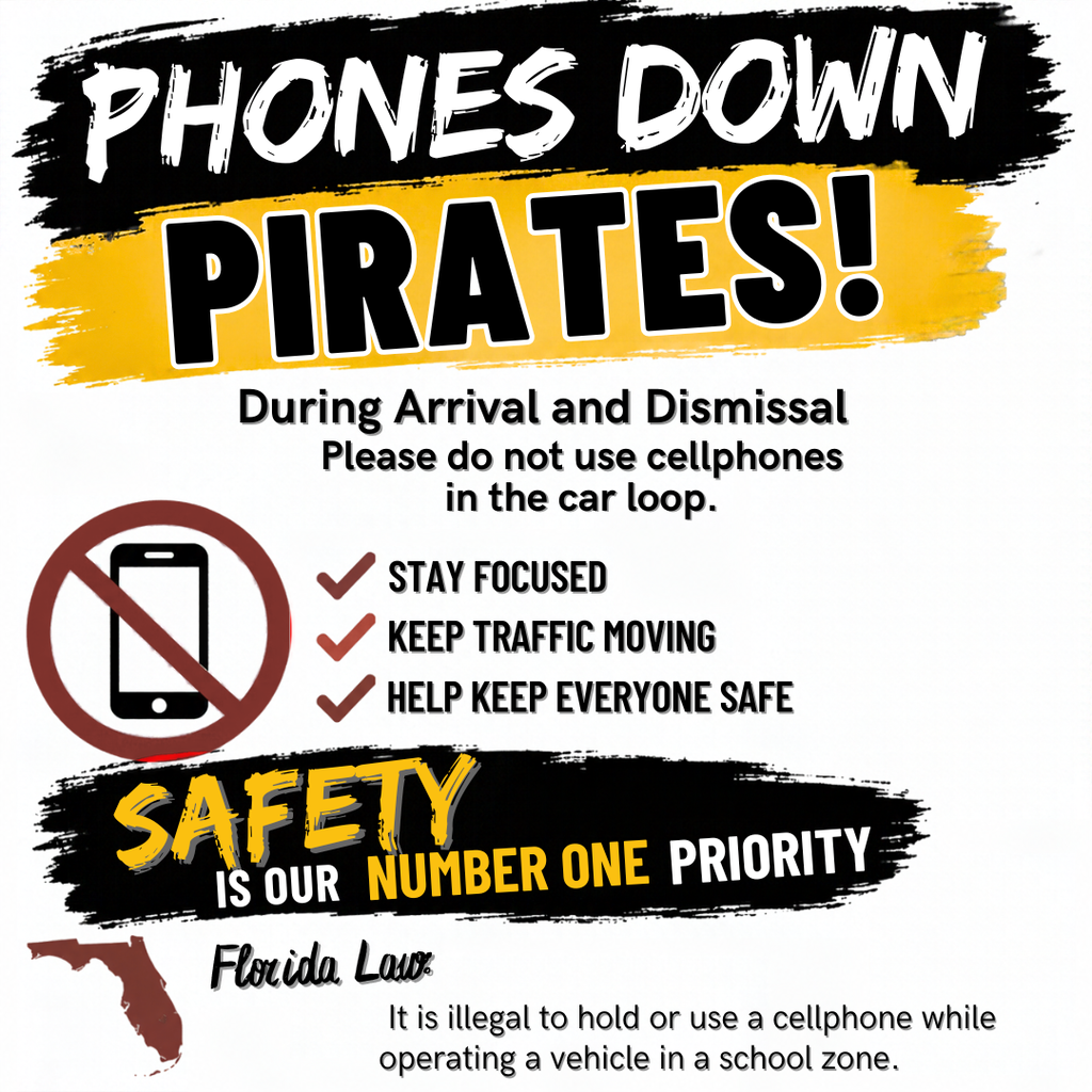 No cellphone use while in the car line during arrival and dismissal.