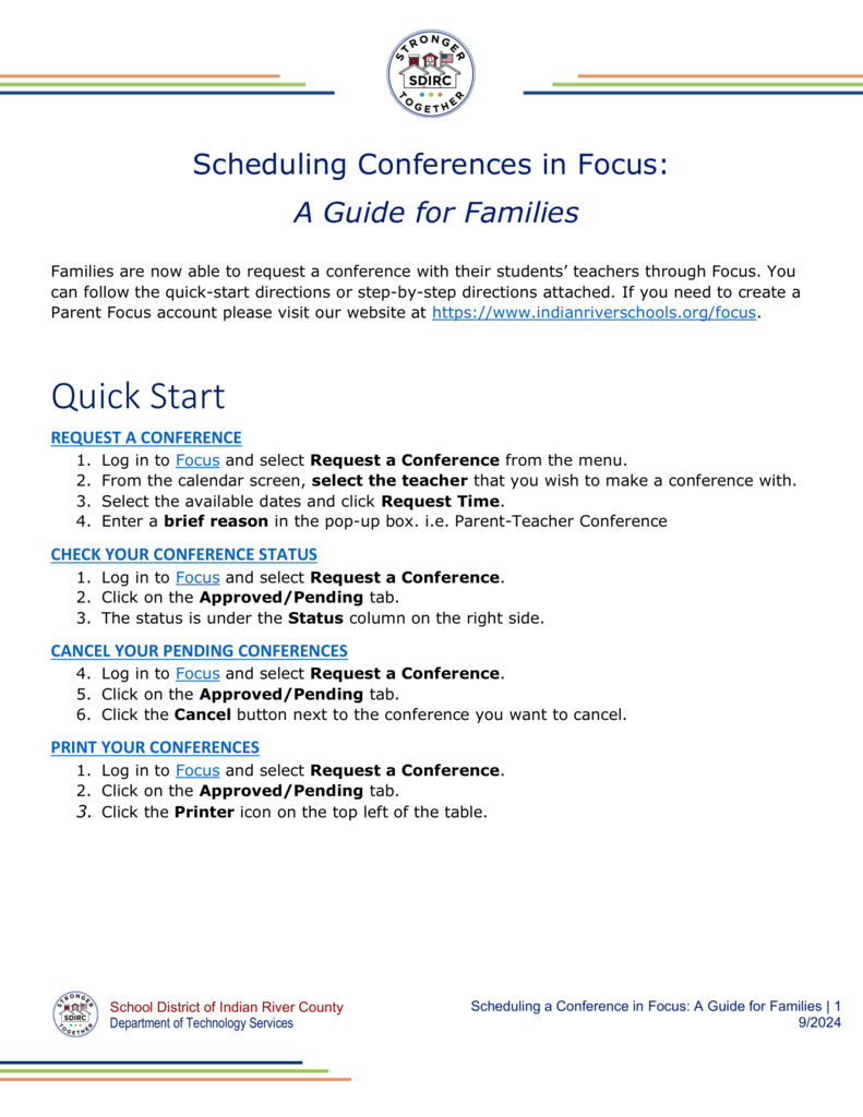 Conference Night Sign up directions step 1
