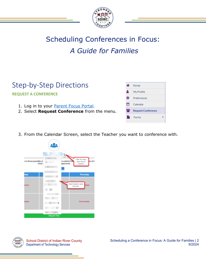 Conference Night Sign up directions step 2