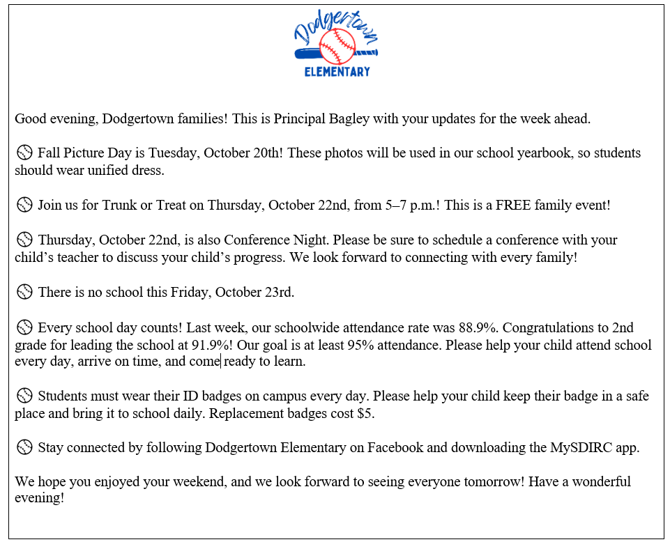 Weekly Updates