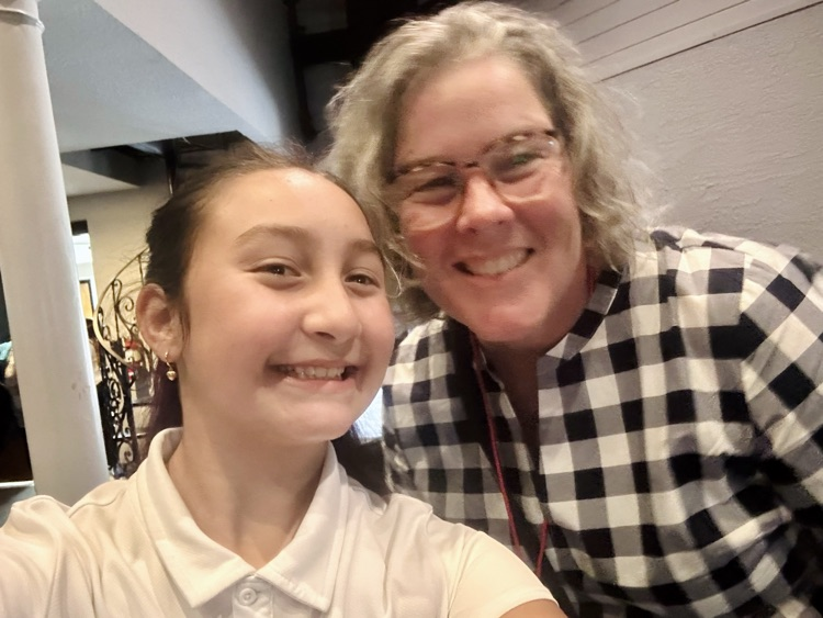 All smiles with Mrs. St. Petery