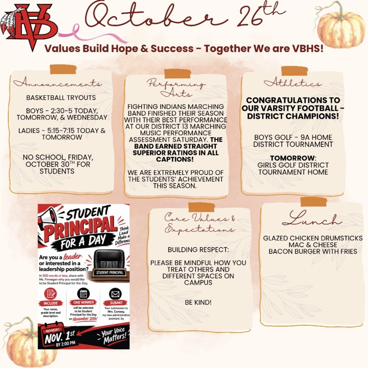 Announcements 10/26