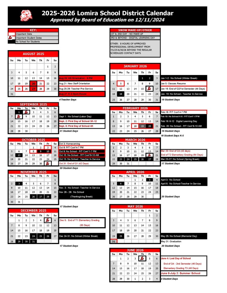 25-26 School Calendar