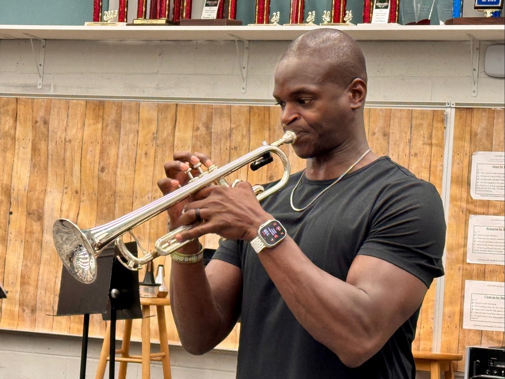 man playing the trumpet