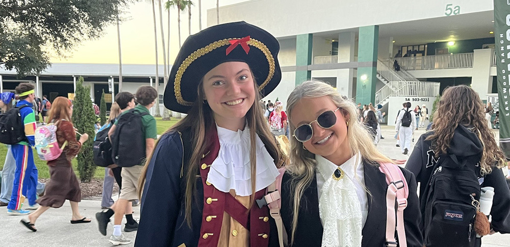students dress up