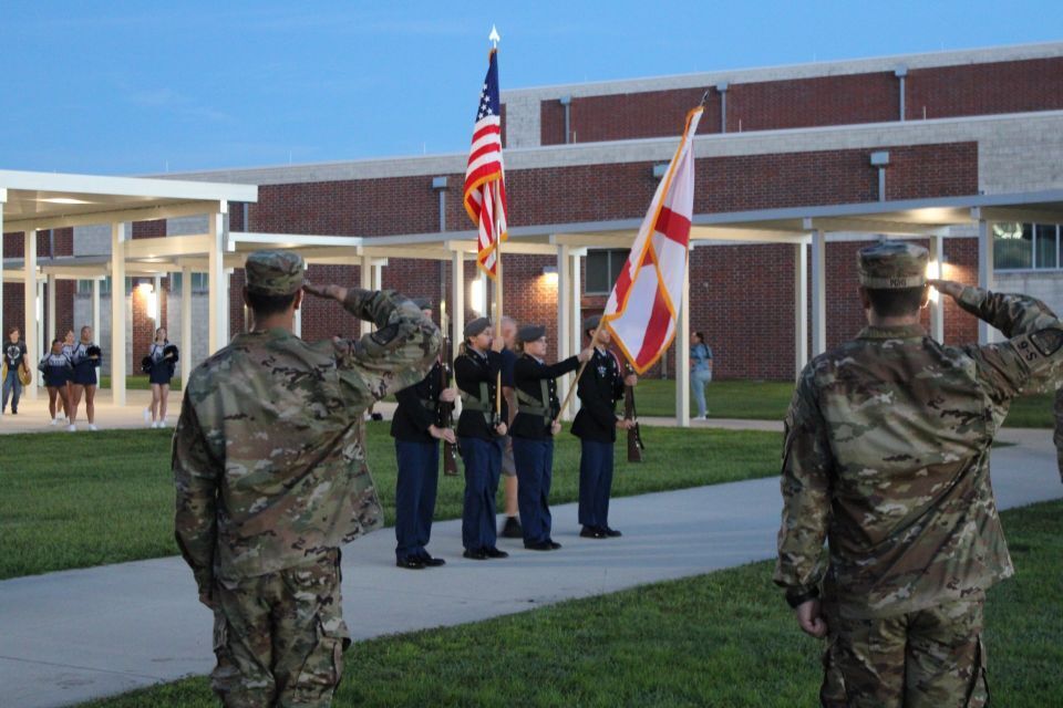 JROTC presenting the colors