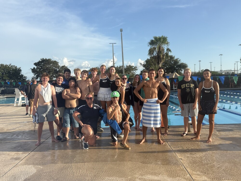 Swim Team group photo after 8.26 Meet