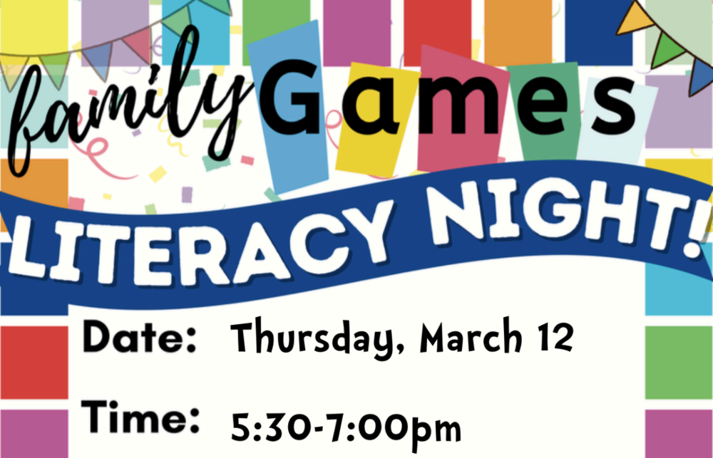 Family Literacy Night 3/12 5:30-7p