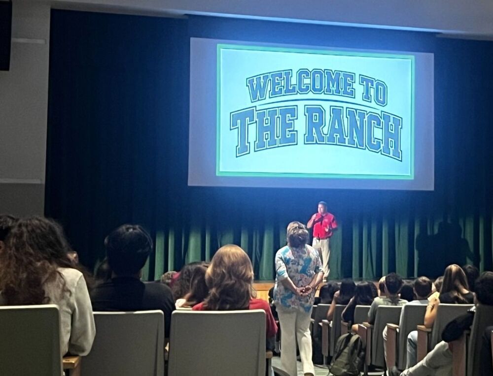 Officials welcome students to assembly