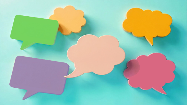 colorful thought bubbles