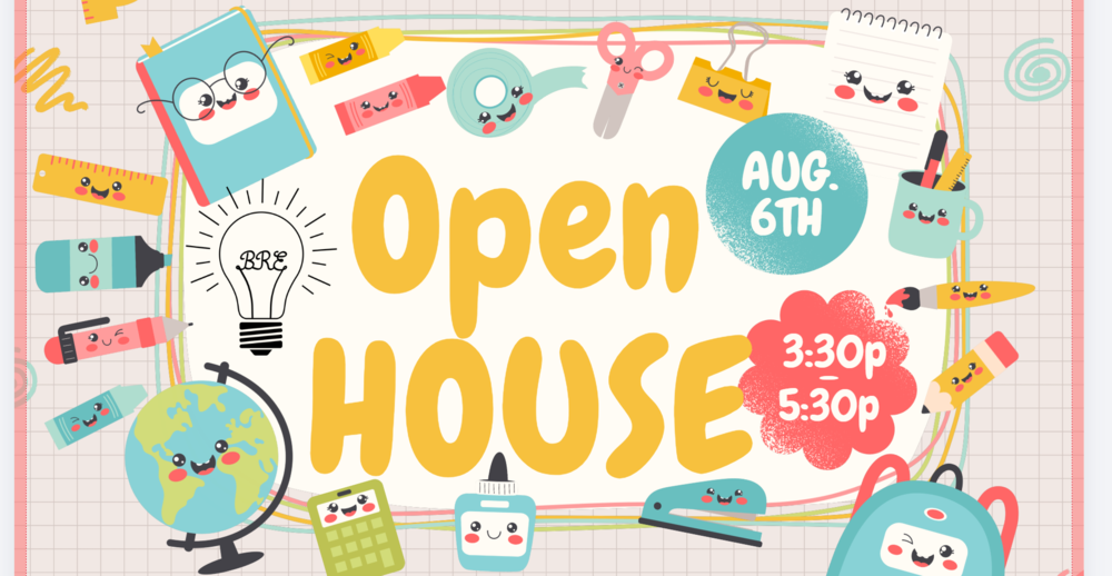 Open House Aug 6th 3:30pm-5:30pm