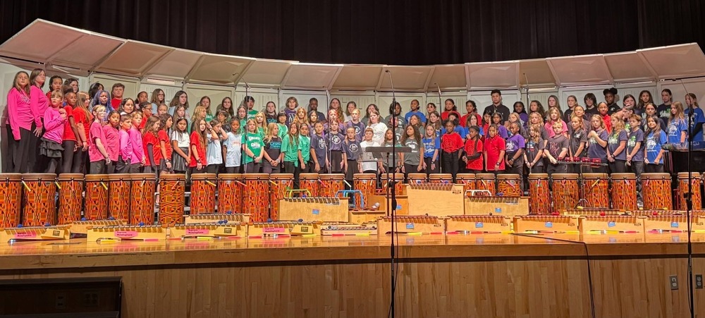 A choir including students from nearly 30 elementary schools.