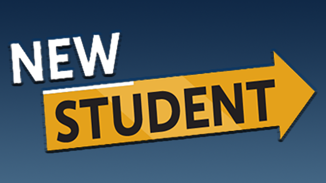 A picture that says new student