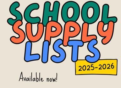 School Supply Lists 2025-2026-Available now!