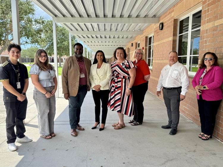 School, district, and community leaders joined Dr. Misty Mathis for a tour of Braden River high school