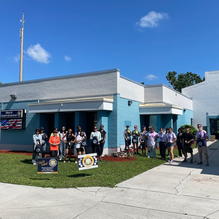 A group of Ringling College students who participated in a beautification of the office of student assignment