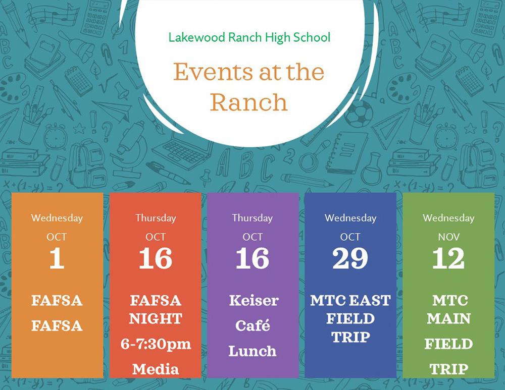 Scheduled college and career events for the week