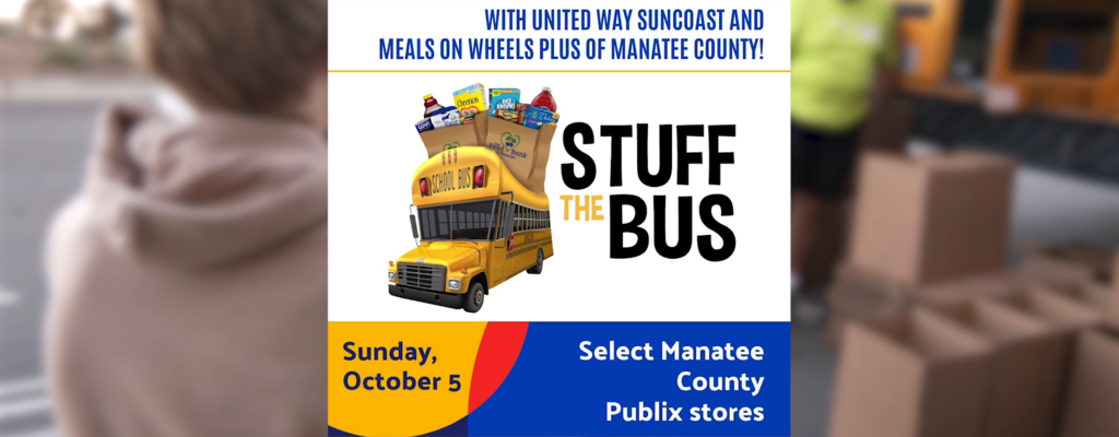 Stuff the Bus flyer promoting October 5th food drive