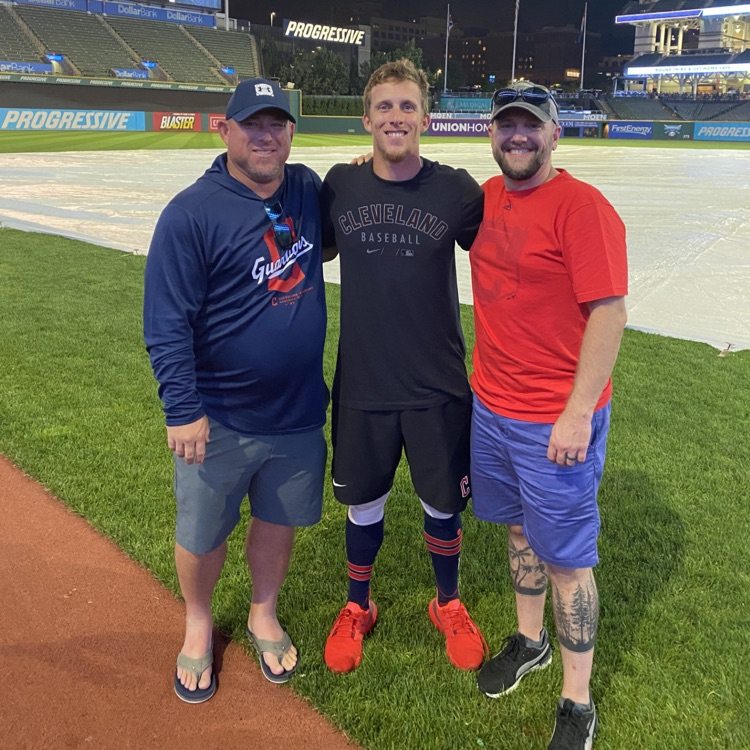 professional baseball player with his former high school coaches