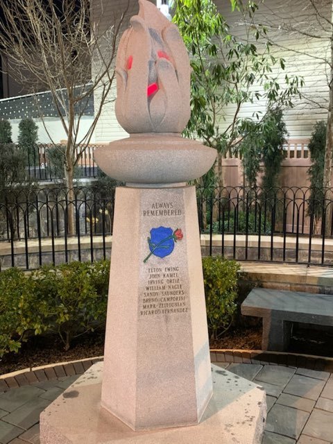A memorial in Union City, NJ created for fallen police officers. 