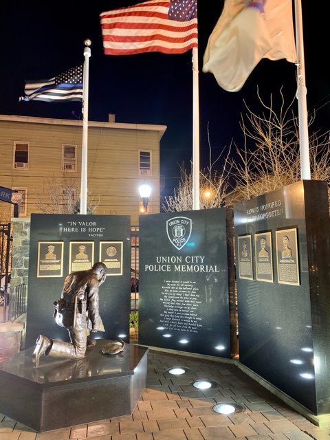 A memorial created by retired police sergeant Chris Scardino