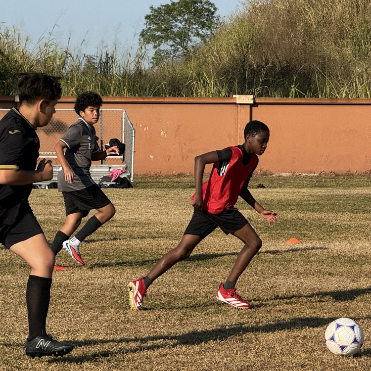 Soccer practice ahead of the middle school playoffs