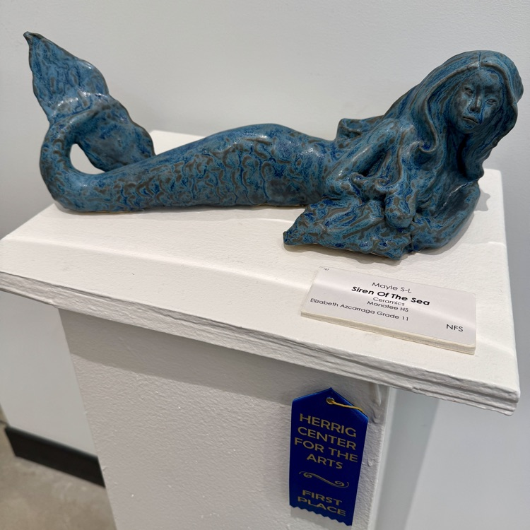 A mermaid sculpture takes the top prize in a student exhibition
