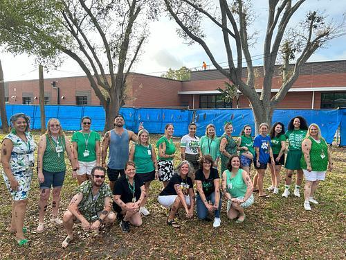 Tattoo a teacher united way fundraiser all the staff who volunteered to get tattooed