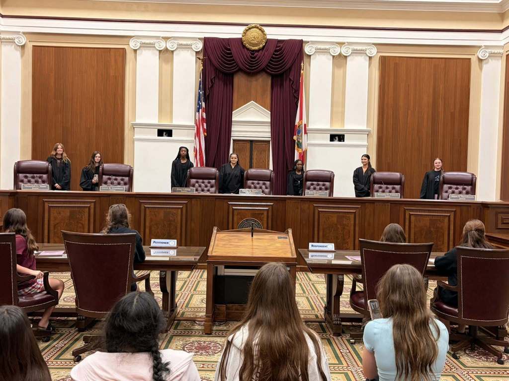 Students inside the Florida Supreme Court room.