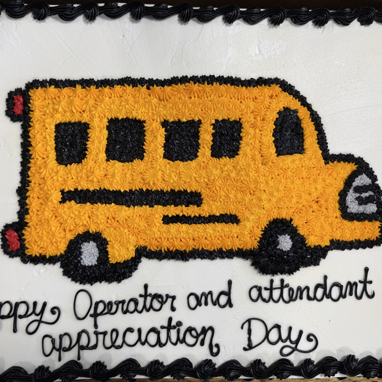 A cake with a school bus on it