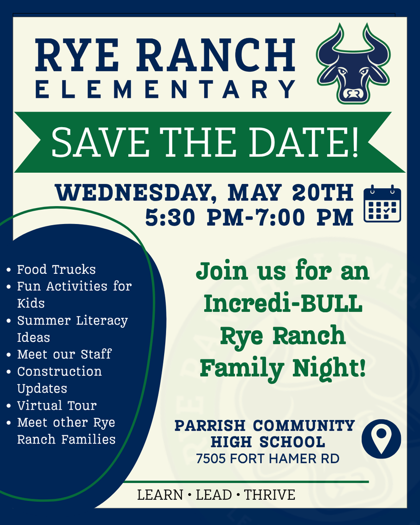 Join us for food trucks, fun activities for kids, summer literacy ideas, meet our staff, construction updates, virtual tour, meet other rye ranch families.
