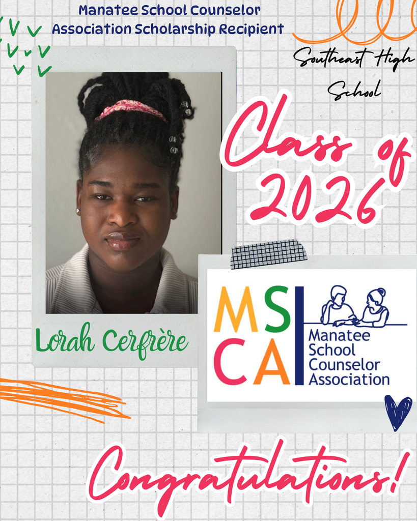 A flyer celebrating a scholarship recipient.