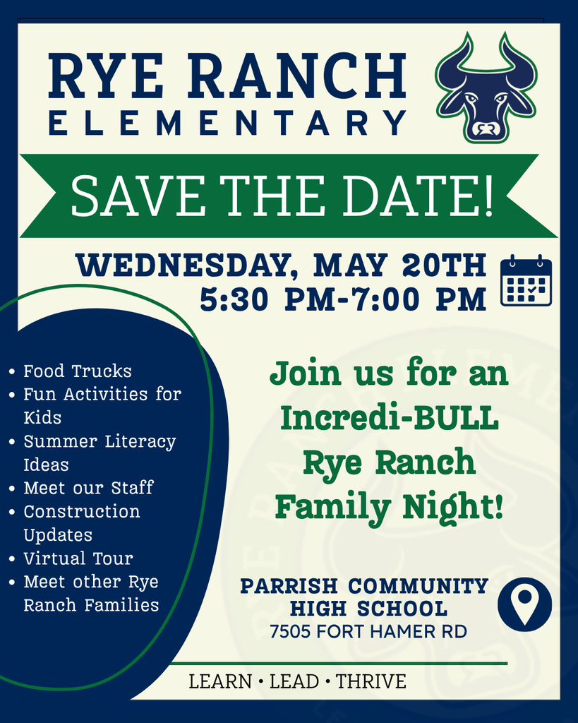 Join us for food trucks, fun activities for kids, summer literacy ideas, meet our staff, construction updates, virtual tour, meet other rye ranch families.