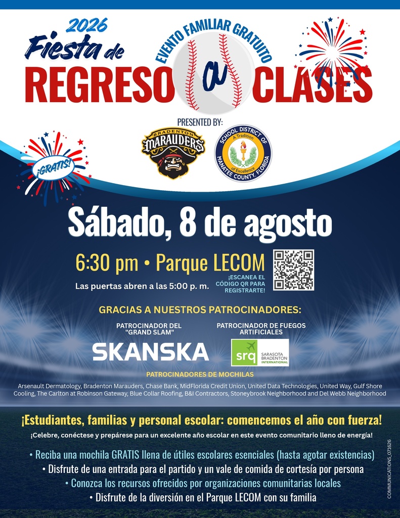 Los Bradenton Marauders serán anfitriones del Festival de Regreso a Clases (Back-To-School Jam) el 8 de agosto en el LECOM Park.