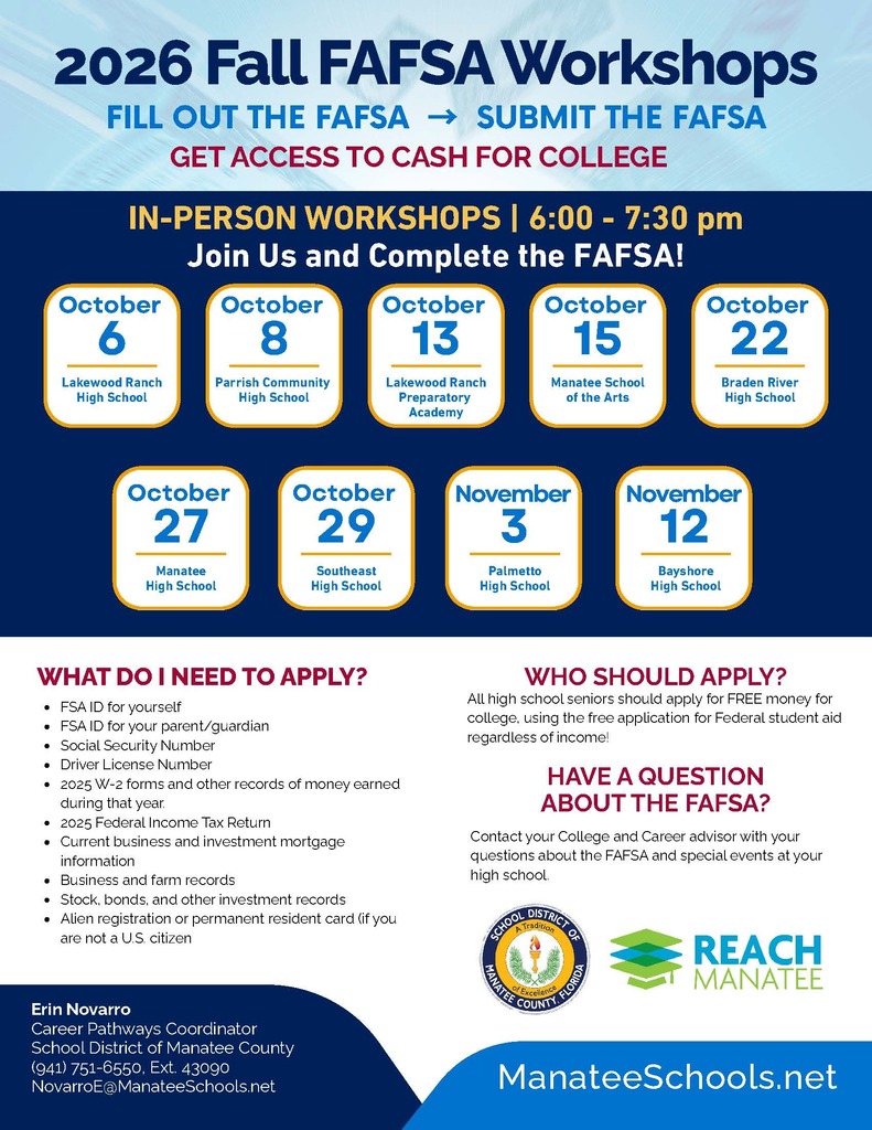 A flyer for the 2026 Fall FAFSA Workshops