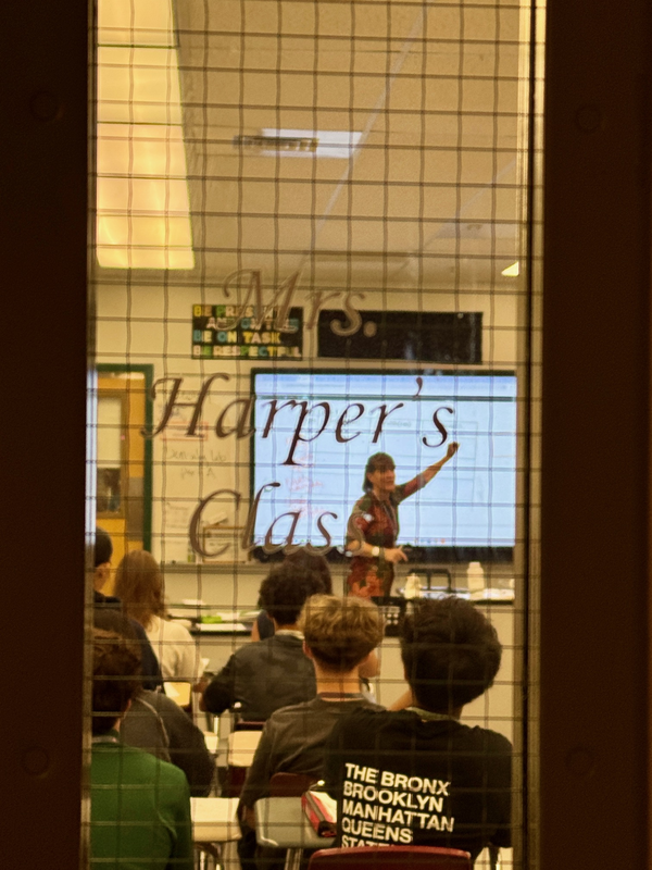 The door to Mrs. Harper's class.