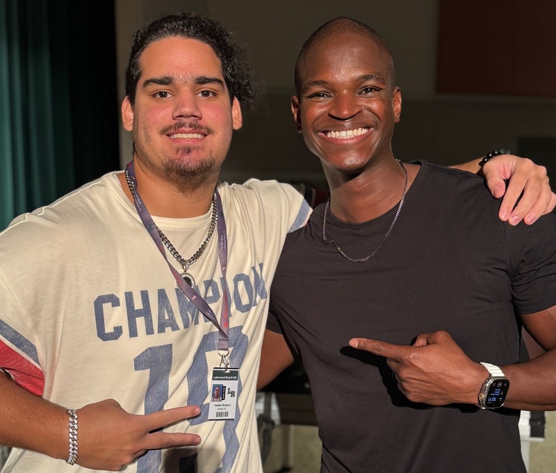 a teen and public speaker smiling