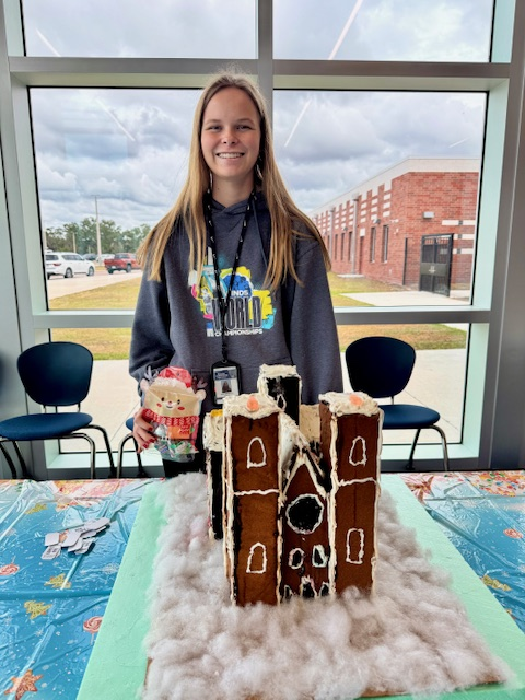 Brielman and her Pillars of Earth Gingerbread House